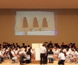 西本智実 Music Edutainment in加西 part３「公開ワークショップ」の様子